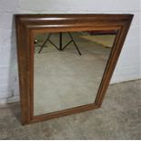 Rosewood Framed Wall Mirror, 79cm high, 66cm wide