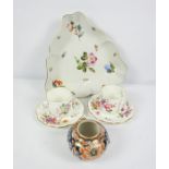 Part Royal Crown Derby "Derby Posies" Porcelain Coffee Set, 11 pieces, With an Oriental Imari Pot,