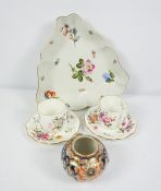 Part Royal Crown Derby "Derby Posies" Porcelain Coffee Set, 11 pieces, With an Oriental Imari Pot,