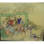 Chinese School circa late 19th / early 20th century "Figures Round a Table, With Female Figures to