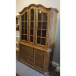Dutch style Oak Display Cabinet, 20th century, Having Glazed doors above Cupboard Doors and Drawers,