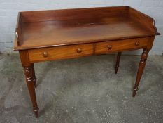 Victorian Mahogany Wash Stand, Having a three quarter Gallery above two small Drawers, 89cm high,