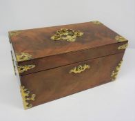 Walnut and Brass Bound Box, circa 19th century, Formerly a Tea Caddy, 16cm high, 30.5cm wide, 15.5cm