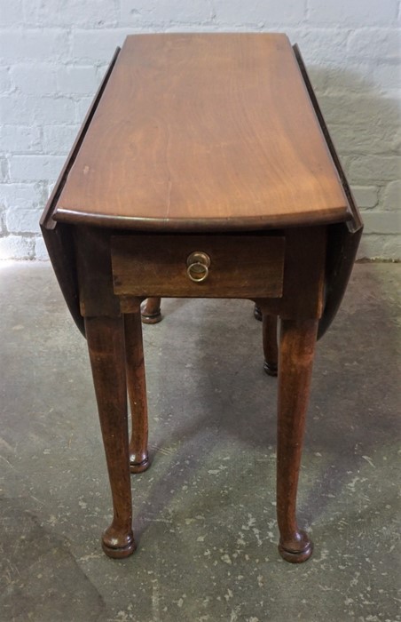 Antique Country Drop Leaf Supper Table, Having a single Drawer, Raised on six Pad foot legs, 71cm - Image 2 of 4