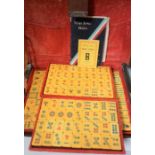 Chinese Mah - Jong Set, Having Bone sticks, Enclosed in a Leather Travel CaseCondition