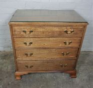 George III Mahogany Bachelors chest of Drawers, Having four graduated Drawers, 76cm high, 81cm wide,