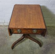 Regency Mahogany Pembroke Table, circa 19th century, Having a single Drawer, Raised on Tripod