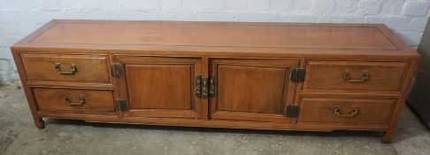 Chinese style Hardwood Low Cupboard, Having Drawers and Doors, 46cm high, 184cm wide, 46cm deep