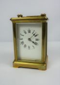 French Brass Cased Carriage Clock, 11cm high, 8cm wide