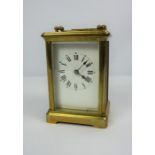 French Brass Cased Carriage Clock, 11cm high, 8cm wide