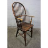 Windsor Armchair, circa late 18th / early 19th century, Having a Hoop Spindle back, (some small