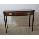 Georgian Mahogany and Walnut Inlaid Hall / Side Table, Having a single Drawer, Decorated with