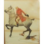 Cecil Aldin (1870-1935) "Figure on Horseback" Three Colour Lithographs, Signed and Dated 1901,