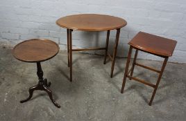 Mahogany Wine Table, 46cm high, 30cm wide, With two Occasional Tables, (3)