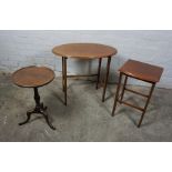 Mahogany Wine Table, 46cm high, 30cm wide, With two Occasional Tables, (3)