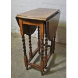 Oak Drop Leaf Table, 72cm high, 61cm wide, 76cm long