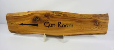 Wooden Gun Room Sign, 22cm high, 91cm wide