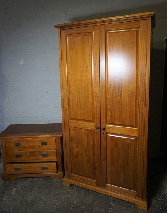 Modern Wardrobe, 190cm high, 90cm wide, 54cm deep, With a Matching Chest of Drawers, (2)