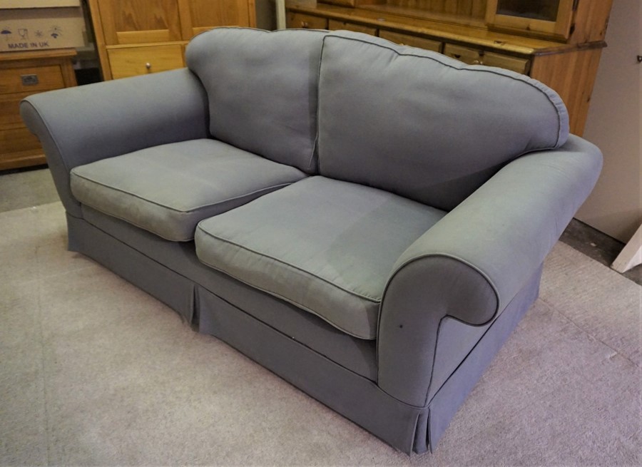 Blue Upholstered Sofa, 80cm high, 186cm wide - Image 9 of 16