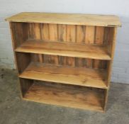 Pine Open Bookcase, 96cm high, 101cm wide, 37cm deep