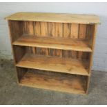 Pine Open Bookcase, 96cm high, 101cm wide, 37cm deep