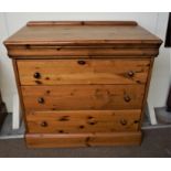 Pine Chest of Drawers, 87cm high, 93cm wide, 47cm deep, With a pair of Matching Bedside Chests, (3)