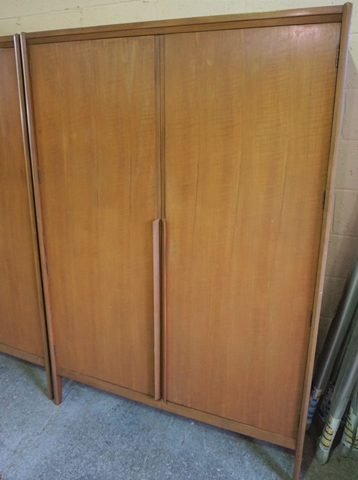 Two Retro Teak Wardrobes by Younger Ltd, Largest 180cm high, 122cm wide, 44cm deep, (2)