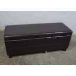 Leather Effect Ottoman, 42cm high, 120cm wide