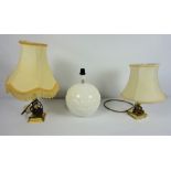 Three Assorted Table Lamps, (3)Condition reportNot tested (sold as seen)