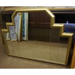 Two Modern Wall Mirrors, One example 77cm high, 105cm wide, (2)