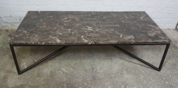 Modern Marble Effect Coffee Table, 36cm high, 140cm long, 70cm wide