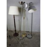Three Modern Uplighters, Largest 180cm high, With a Floor Lamp, (4)Condition reportnot tested (