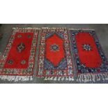 Three similar Persian Style Rugs, 163cm x 85cm, (3)