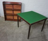 Vintage Folding Card Table, 60cm high, 76cm wide, With an Open Bookcase, (2)