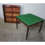 Vintage Folding Card Table, 60cm high, 76cm wide, With an Open Bookcase, (2)