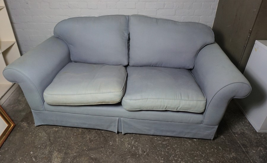 Blue Upholstered Sofa, 80cm high, 186cm wide - Image 10 of 16