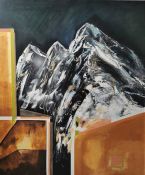 Yelena Visemirska (Latvian, B.1984), Mountain in the City II, oil and acrylic on canvas, signed,