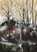 Fiona Carvell (British, B.1970), Coppice, pastel and charcoal on board, signed lower right,