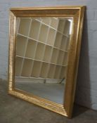 Modern Gilt Framed Wall Mirror, 106cm high, 91cm wide