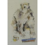 Janice Gray RSW "Polar Bear & Familiar Things" Watercolour & Collage" Signed, 45cm x 30cm, Artists