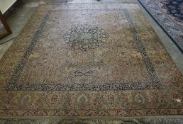 Persian style Machine made Carpet, Decorated with allover panels of Animals in foliage, 331cm x