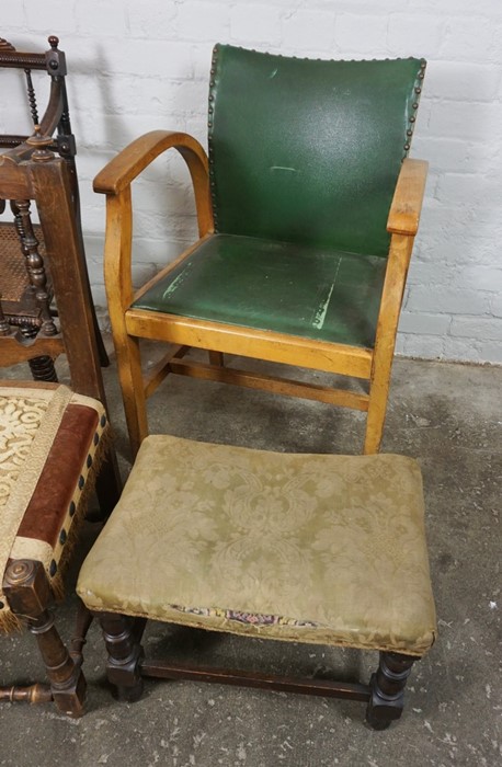 Three Assorted Chairs, circa 19th century and later, Largest, 85cm high, With a Stool (4) - Image 2 of 11