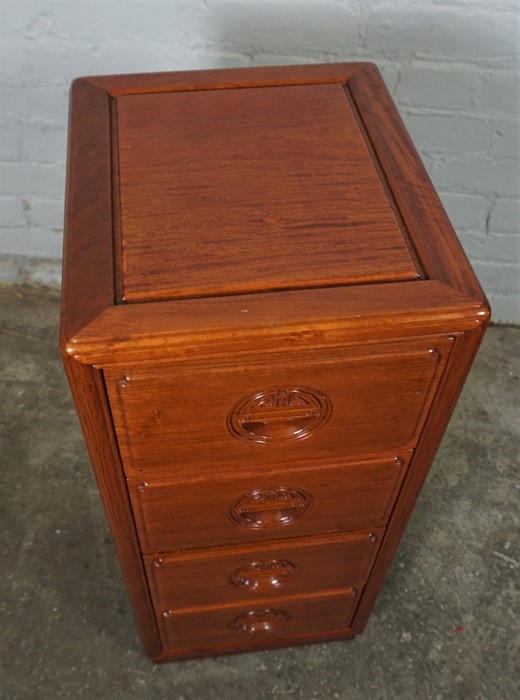 Chinese style Hardwood Chest of Drawers, Having four Drawers, 76cm high, 33cm wide, 38cm deep - Image 3 of 5