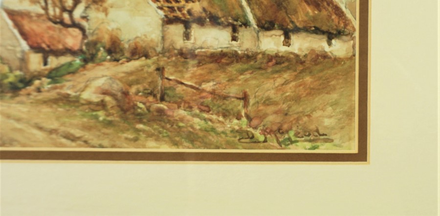 D McLeod "Coastal Scene with Figures and Cottages to the Foreground" Pair of Watercolours, Signed, - Image 6 of 6