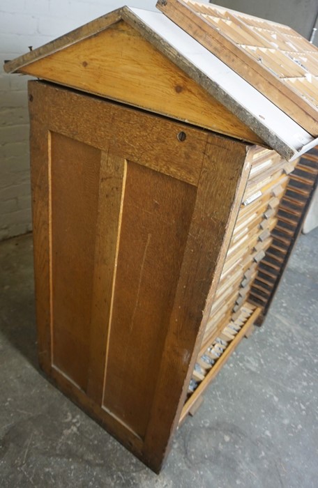 Vintage Oak Printing Chest, Having a later top, With ten drawers enclosing accessories, 127cm - Image 7 of 7