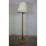 Mahogany Floor Lamp with Shade, Having reeded decoration, 155cm highCondition reportNot tested, sold