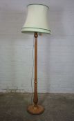 Mahogany Floor Lamp with Shade, Having reeded decoration, 155cm highCondition reportNot tested, sold