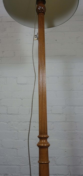 Mahogany Floor Lamp with Shade, Having reeded decoration, 155cm highCondition reportNot tested, sold - Image 3 of 3