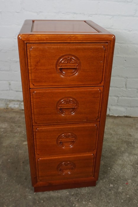 Chinese style Hardwood Chest of Drawers, Having four Drawers, 76cm high, 33cm wide, 38cm deep