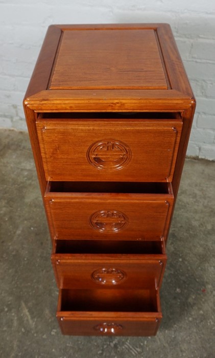 Chinese style Hardwood Chest of Drawers, Having four Drawers, 76cm high, 33cm wide, 38cm deep - Image 5 of 5